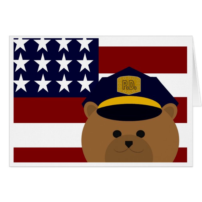 Cartão Orgulhoso de você - agente da polícia (Frente Horizontal)