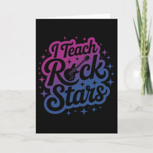 Cartão Orgulhoso Eu Ensino Estrelas do Rock Professor Byn