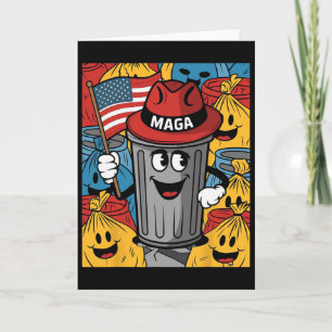 Cartão Orgulhoso Mega Lixo Apoiador Trump Lixeira Desenho