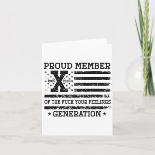 Cartão Orgulhoso Membro Do Seu Sentimento Gen X Usa 4th O