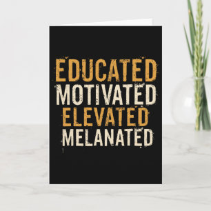 Cartão Orgulhoso Negro Educado Motivado Elevado Melanizad