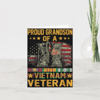 Cartão Orgulhoso Neto De Um Veterano Do Vietnã Bandeira A