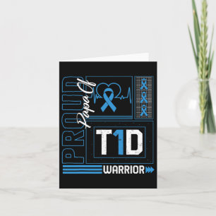Cartão Orgulhoso Papa do Guerreiro T1d Diabetes Awarenes
