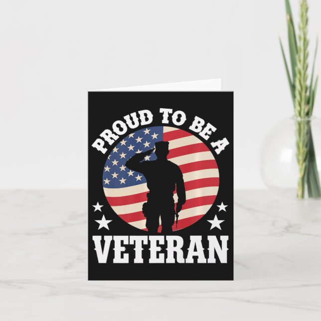 Cartão Orgulhoso Por Ser Um Veterano Veterano Dos EUA Hon (Frente)