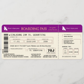 cartão original de convite a 70. Aniversário