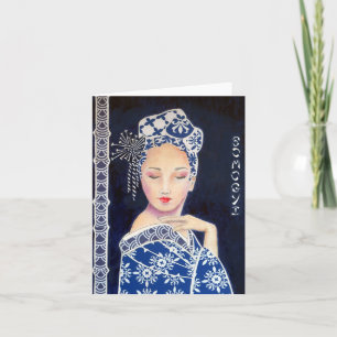 Cartão original de saudação Geisha Art