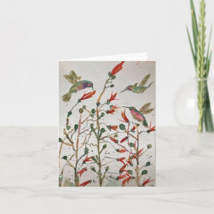 Cartão Original Hummingbird Art on Blank Card