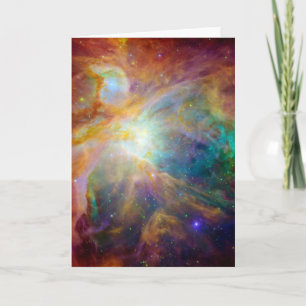 Cartão Orion Nebula Hubble Spitzer Space