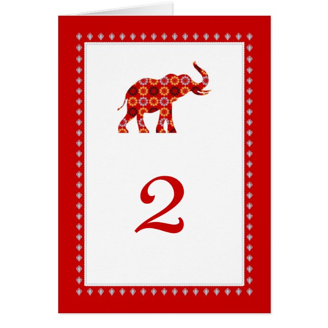 Cartão ornamentado da mesa dos elefantes (Frente)