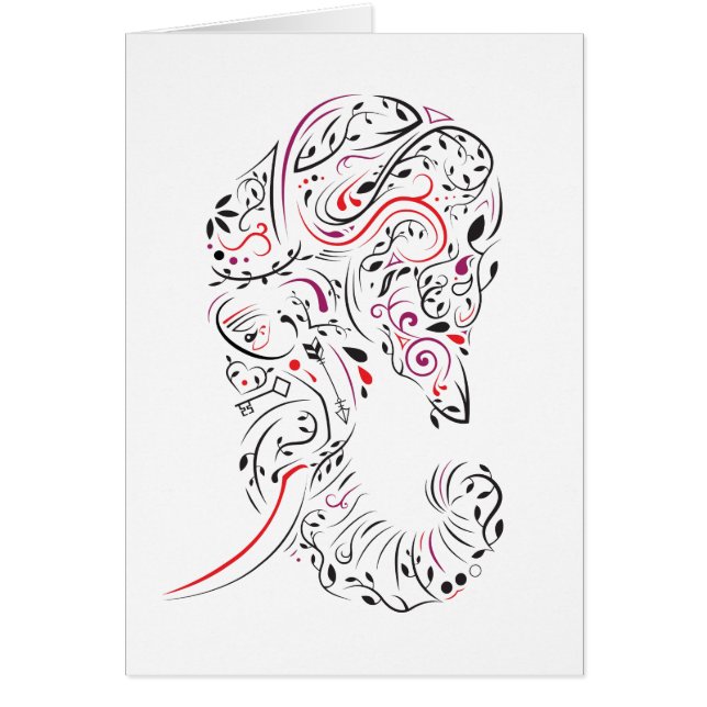 Cartão ornamentado elefante (Frente)