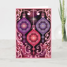 Cartão Ornamental Christmas - Pink Christmas Card