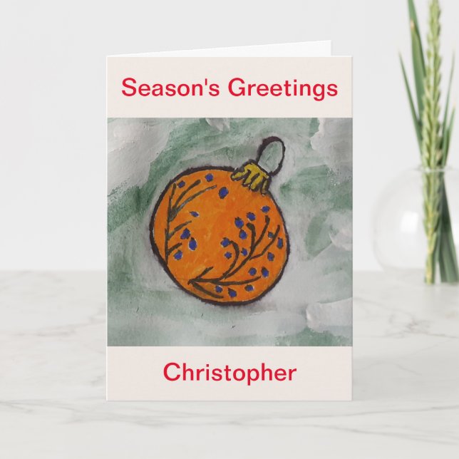 Cartão Ornamento de Árvore de Natal (Frente)