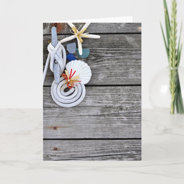 Cartão Ornamento náutico no Cais (Frente)