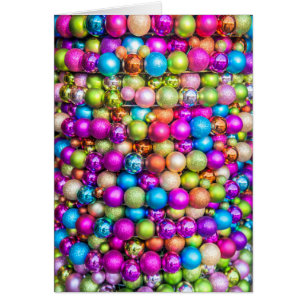 Cartão Ornamentos de Esferas com Cores Múltiplas