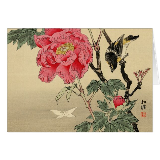 Cartão Ornitologia uma borboleta (Frente Horizontal)