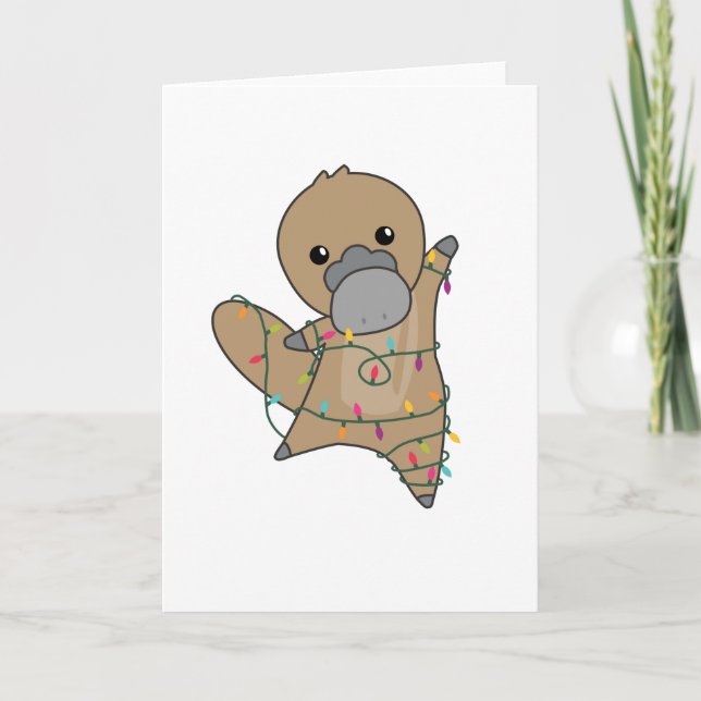Cartão ornitorrinco Tabes de Natal Animais Fofos (Frente)