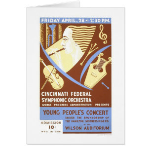 Cartão Orquestra de Cincinnati WPA 1939
