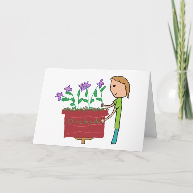 Cartão Orquídea crescendo (Frente)