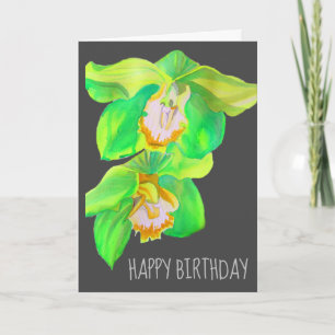 Cartão Orquídea de aquarelas, pop
