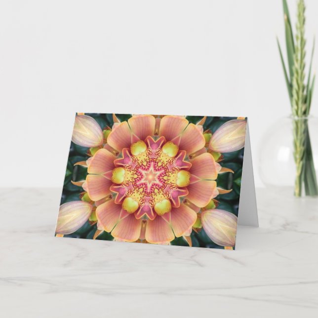 Cartão Orquídea Flor Mandala (Frente)