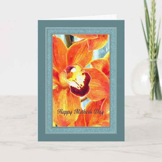 Cartão Orquídea Pintada da Mãe (Frente)
