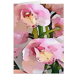Cartão Orquídea rosa e branca