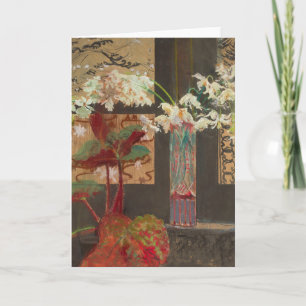 Cartão Orquídeas Brancas e um Peão   Leon Wyczółkowski