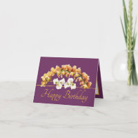Orquídeas Douradas e roxas Lily Parabéns