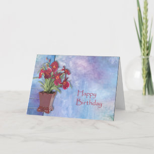 Cartão Orquídeas e Aquarela