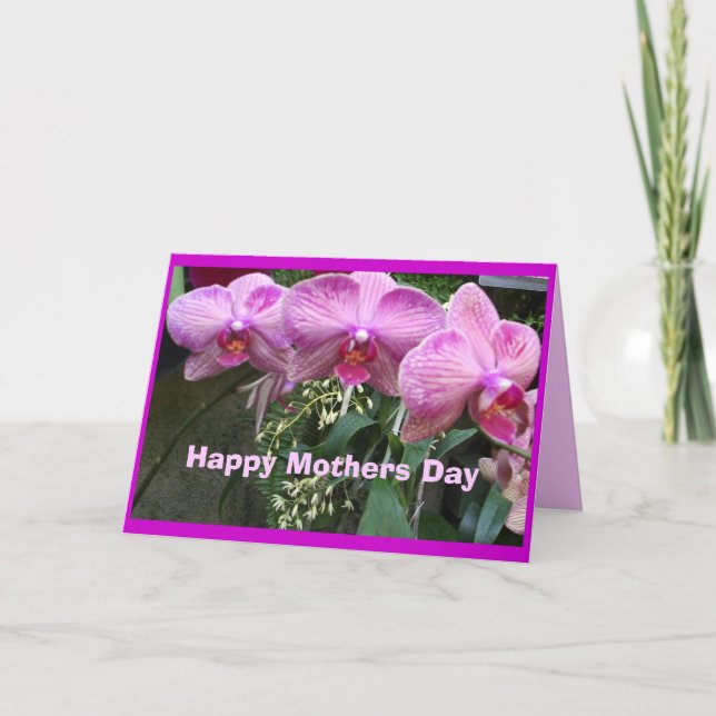 Cartão Orquídeas, feliz dia das mães (Frente)