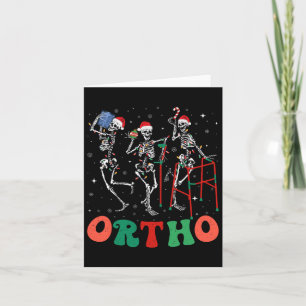 Cartão Ortho Squad Dancing Skeletons Natal Ortopédico