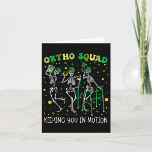 Cartão Ortho Squad Dancing Skeletons St Patricks Orthopop