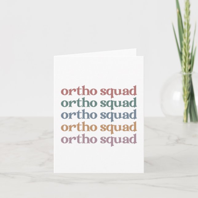 Cartão Ortho Squad Orthodontist Orthopedics Enfermeira Pr (Frente)