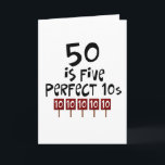 Cartão os 50th presentes de aniversário, 50 são 5 10s<br><div class="desc">50th dizer do aniversário - 50, 5 10s perfeitos - em ideias dos t-shirt e do presente de aniversário para homens e mulheres! Seja um original e vestir um 50th aniversário que diz em seu t-shirt ou dê a um do nosso muito o 50th aniversário que diz presentes a alguém...</div>