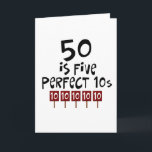 Cartão os 50th presentes de aniversário, 50 são 5 10s<br><div class="desc">50th dizer do aniversário - 50, 5 10s perfeitos - em ideias dos t-shirt e do presente de aniversário para homens e mulheres! Seja um original e vestir um 50th aniversário que diz em seu t-shirt ou dê a um do nosso muito o 50th aniversário que diz presentes a alguém...</div>