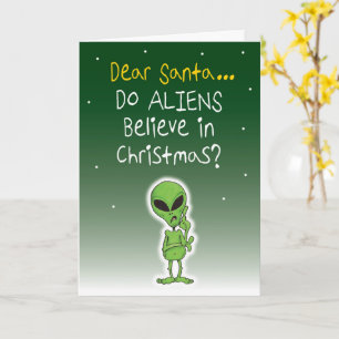 Cartão Os Aliens Acreditam No Natal?