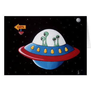 Cartão Os aliens enterram ou rebentam!