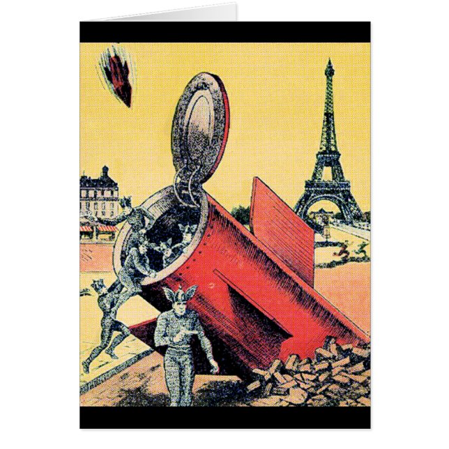 Cartão Os aliens invadem Paris (Frente)