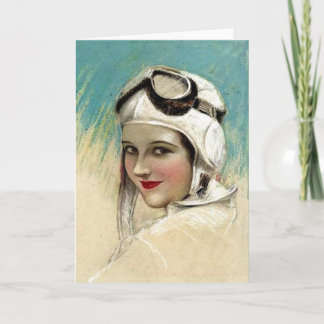 Cartão os anos 20 Flygirl por C.G. Sheldon