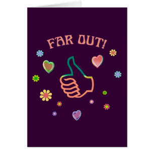 Cartão Os anos sessenta distante para fora