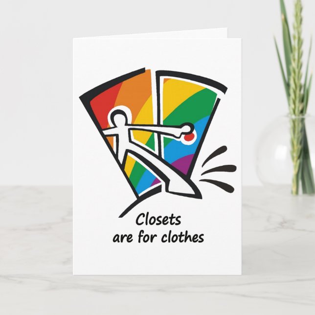 Cartão Os armários são para a roupa (Frente)