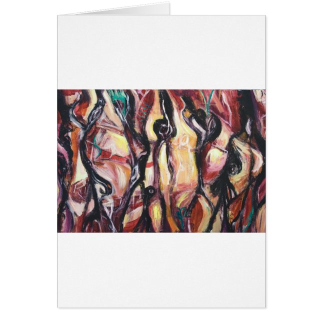 Cartão Os astronautas antigos (expressionism abstrato) (Frente)