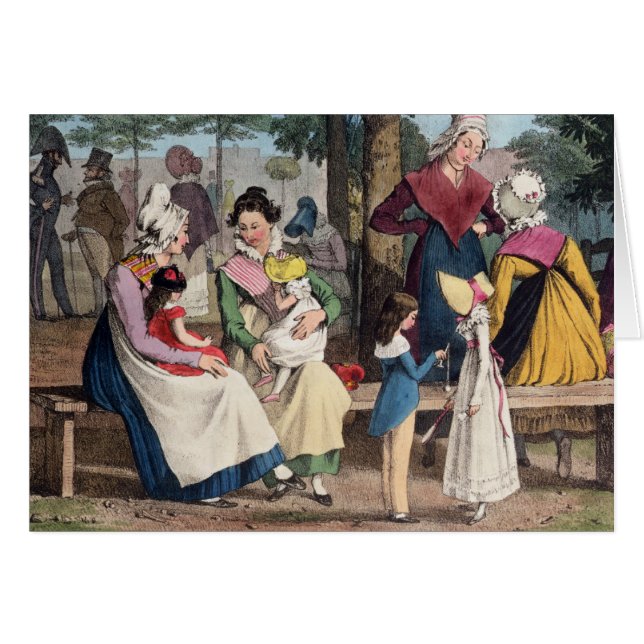 Cartão Os baby-sitter, 1820 (Frente Horizontal)