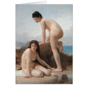Cartão Os Bathers por William-Adolphe Bouguereau