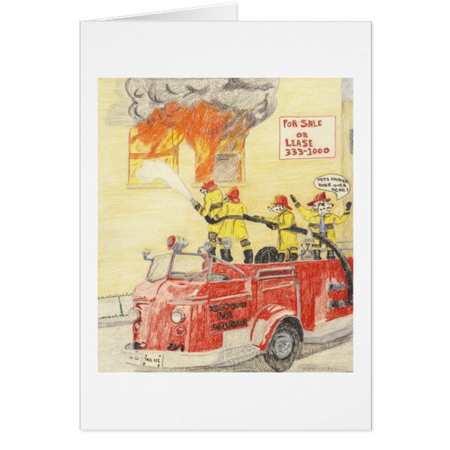 Cartão Os bombeiros bravos (Frente)