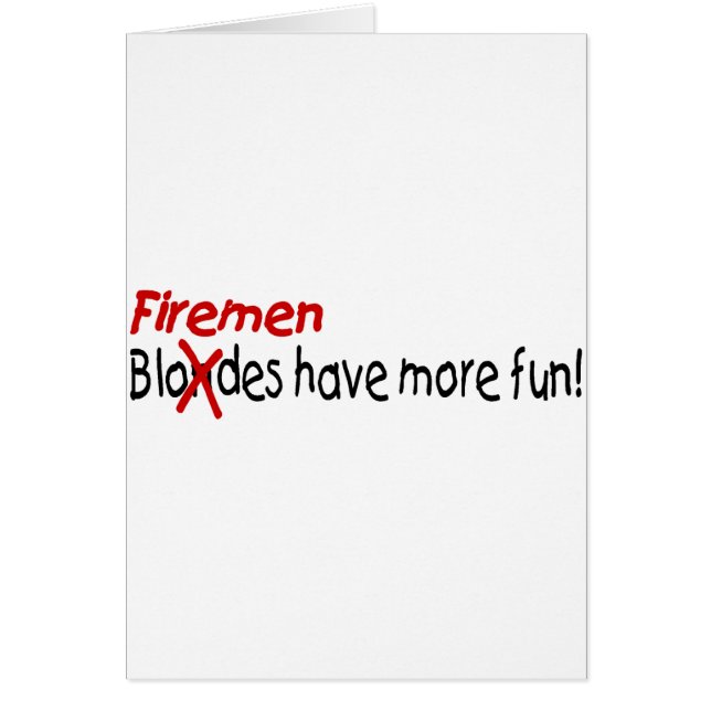 Cartão Os bombeiros têm mais divertimento (Frente)
