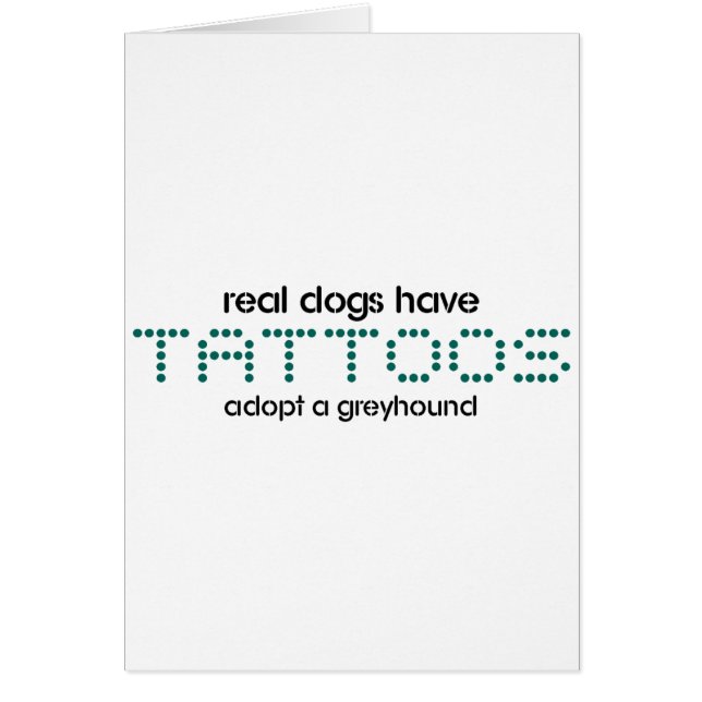 Cartão Os cães reais têm tatuagens (Frente)