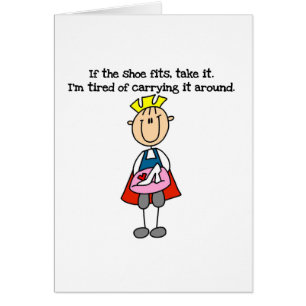 Cartão Os calçados cabem o príncipe