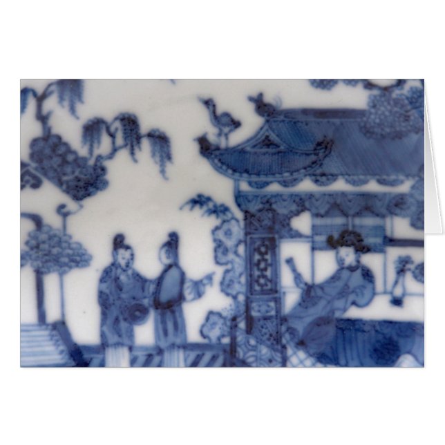 Cartão Os chineses exportam a cena azul & branca desde (Frente Horizontal)