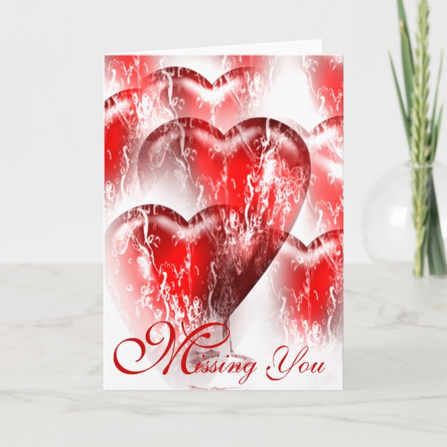 Cartão Os corações Água-Espirrados que faltam o cardam (Frente)